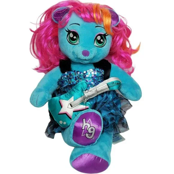 Build A Bear Honey Girl Viv Guitar Cat Kitten Blue Plush Rockstar Outfit HG 22" - Picture 2 of 12